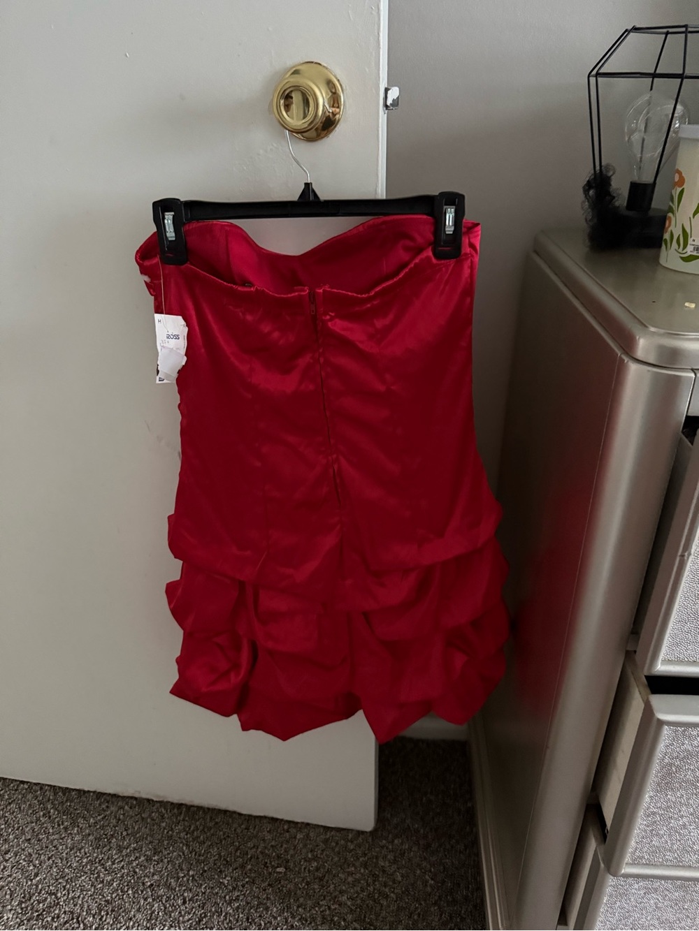 Red Strapless Ruffle Cocktail Dress